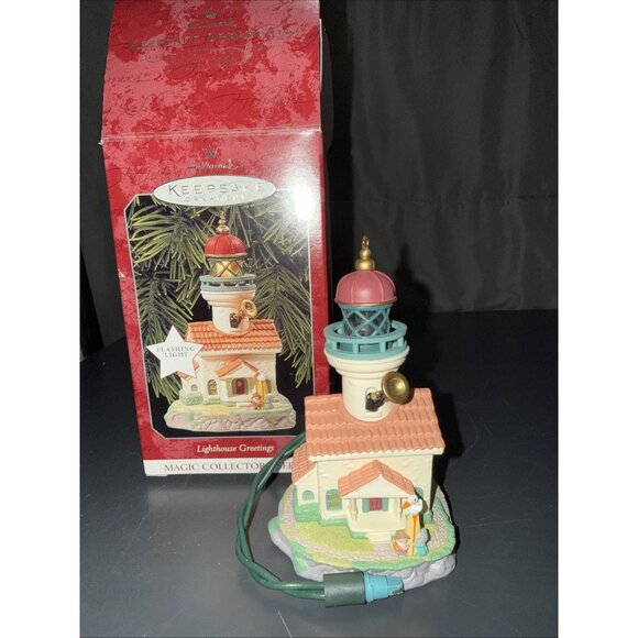 Vintage Lighthouse Greetings 1998 Hallmark Keepsake Christmas Ornament In Box - Picture 2 of 16
